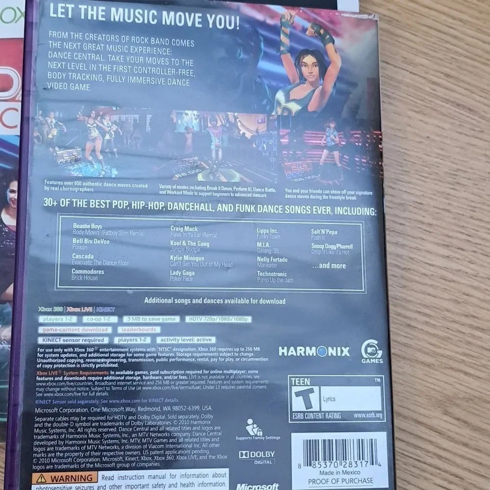 XBOX 360 Kinect Dance Central game